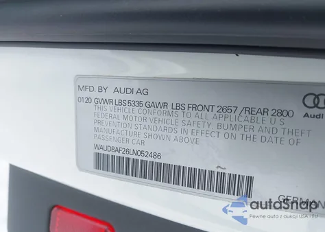 2020 Audi A6 Premium 45 Tfsi Quattro S Tronic z USA, uszkodzony, nr VIN WAUD8AF26LN052486